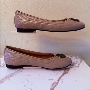 Mario Valentino Beige Calliope Flats, EUC, Size 9